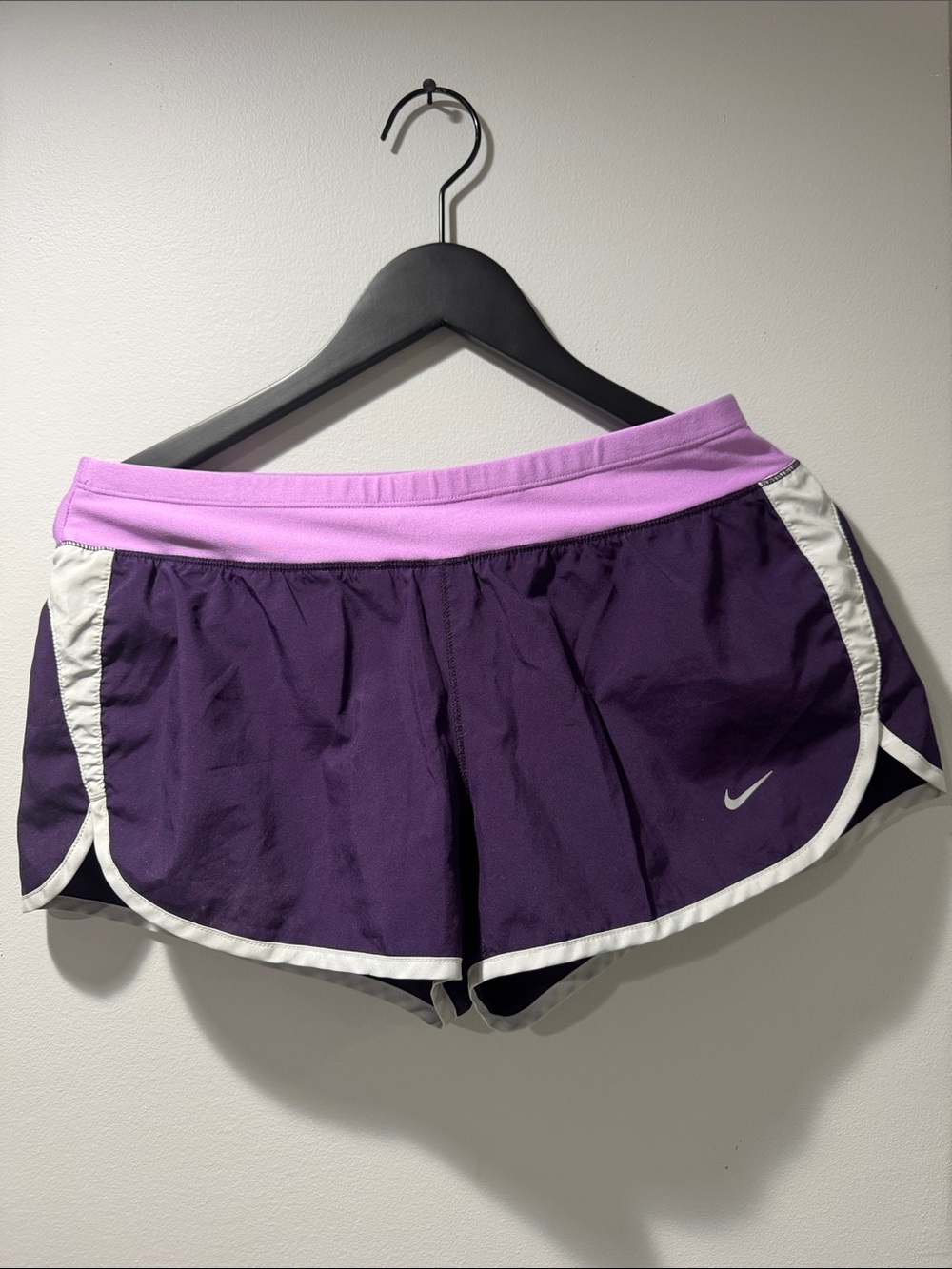 Nike Purple and Light Lavender Women's Athletic Shorts